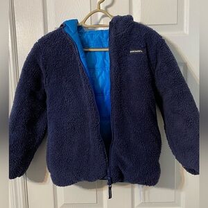 Eddie Bauer Midnight Blue  Reversible Fleece Jacket EUC Medium